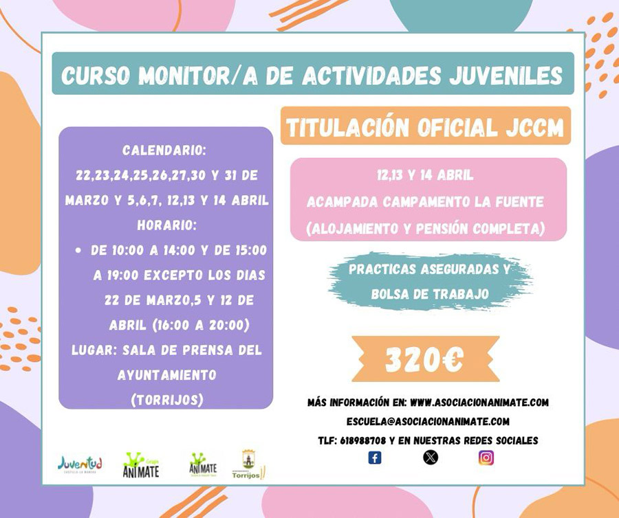Curso de monitor de actividades juveniles en Torrijos