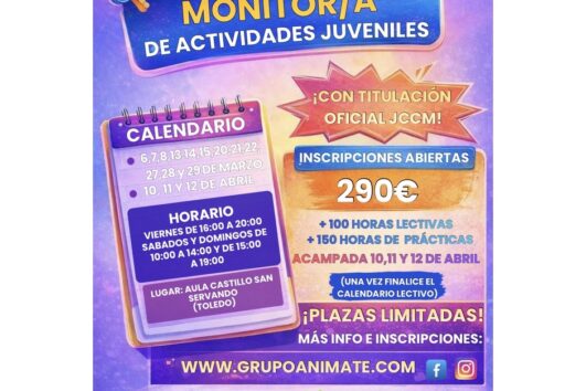 Curso monitor/a actividades juveniles en Toledo (Semana Santa) 2026