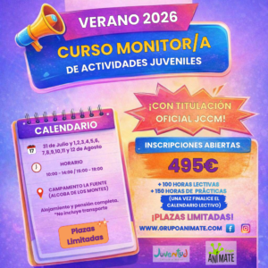 curso de monitor de actividades juveniles Verano