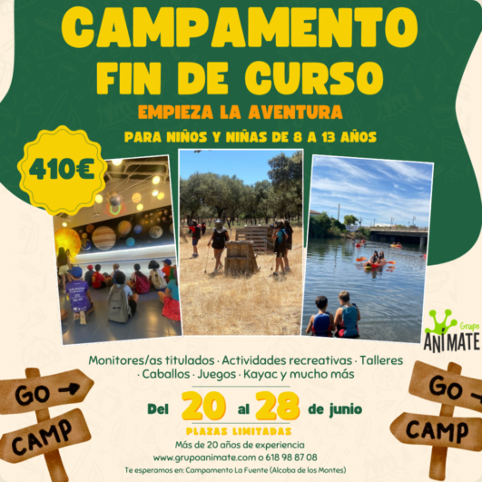CAMPAMENTO MULTIAVENTURA EN ALCOBA DE LOS MONTES, Ciudad Real