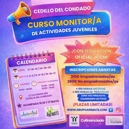 curso de monitor de actividades juveniles Cedillo del Condado