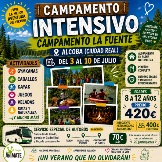 CAMPAMENTO VERANO EN ALCOBA DE LOS MONTES (CIUDAD REAL)